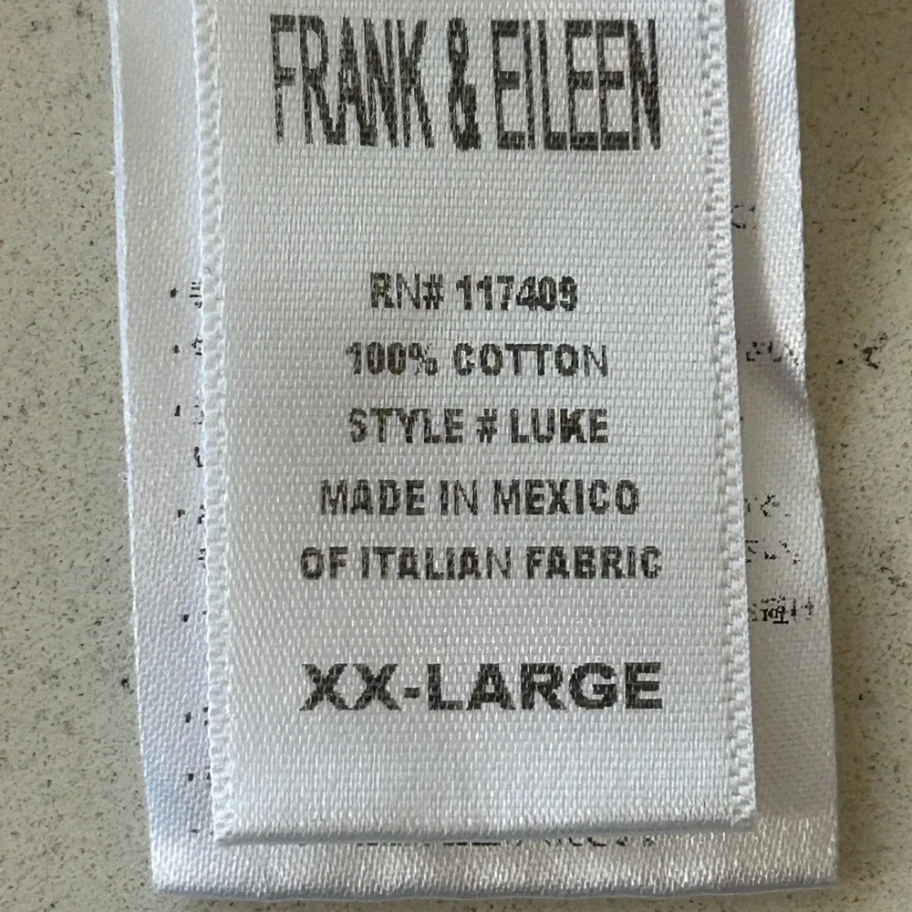 Men’s Frank & Eileen Blue & White Plaid Button Down Shirt Cotton XXL - Picture 5 of 7